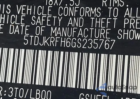 2016 Toyota Highlander Xle V6 from USA, damaged, VIN 5TDJKRFH6GS235767